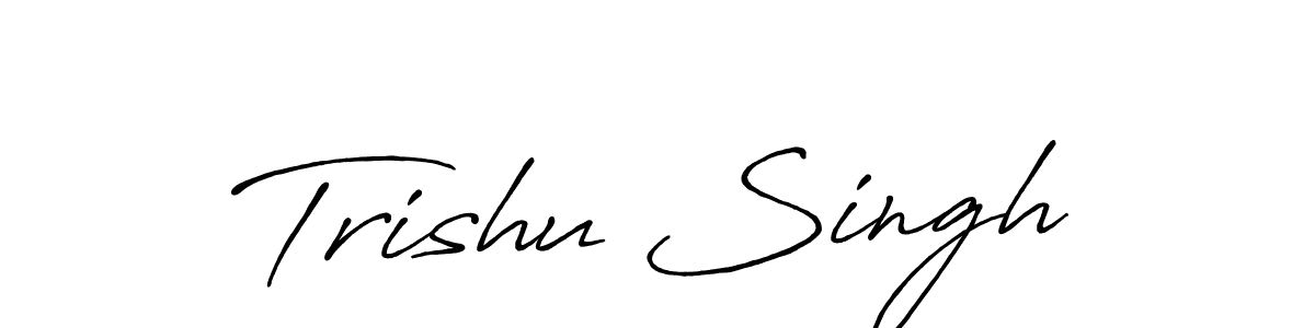 How to make Trishu Singh signature? Antro_Vectra_Bolder is a professional autograph style. Create handwritten signature for Trishu Singh name. Trishu Singh signature style 7 images and pictures png