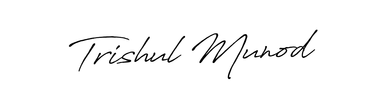 Antro_Vectra_Bolder is a professional signature style that is perfect for those who want to add a touch of class to their signature. It is also a great choice for those who want to make their signature more unique. Get Trishul Munod name to fancy signature for free. Trishul Munod signature style 7 images and pictures png