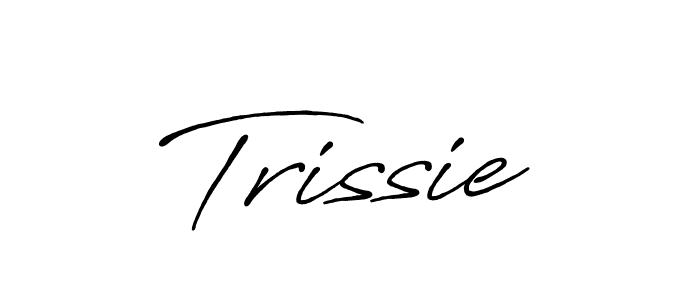 The best way (Antro_Vectra_Bolder) to make a short signature is to pick only two or three words in your name. The name Trissie include a total of six letters. For converting this name. Trissie signature style 7 images and pictures png