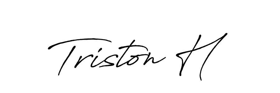 Use a signature maker to create a handwritten signature online. With this signature software, you can design (Antro_Vectra_Bolder) your own signature for name Triston H. Triston H signature style 7 images and pictures png