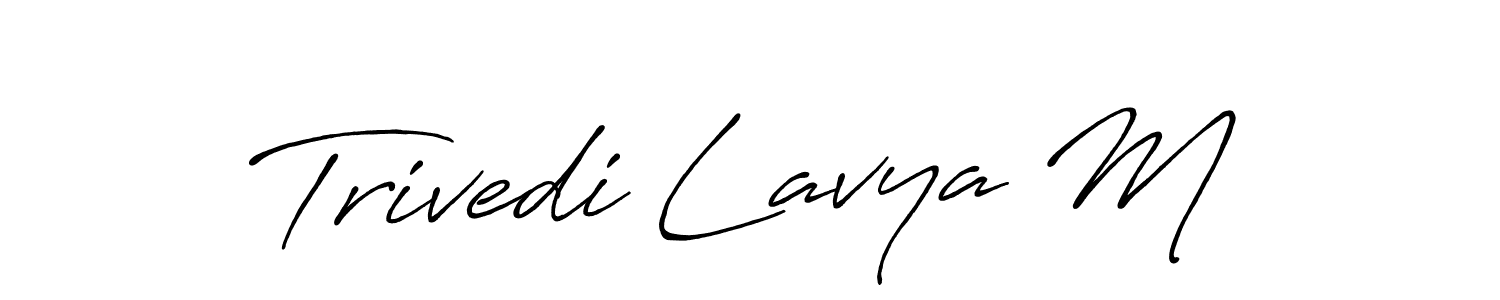 Trivedi Lavya M stylish signature style. Best Handwritten Sign (Antro_Vectra_Bolder) for my name. Handwritten Signature Collection Ideas for my name Trivedi Lavya M. Trivedi Lavya M signature style 7 images and pictures png