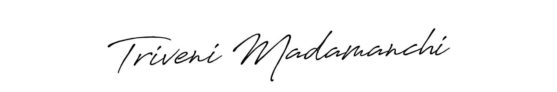 This is the best signature style for the Triveni Madamanchi name. Also you like these signature font (Antro_Vectra_Bolder). Mix name signature. Triveni Madamanchi signature style 7 images and pictures png