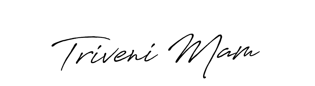 The best way (Antro_Vectra_Bolder) to make a short signature is to pick only two or three words in your name. The name Triveni Mam include a total of six letters. For converting this name. Triveni Mam signature style 7 images and pictures png