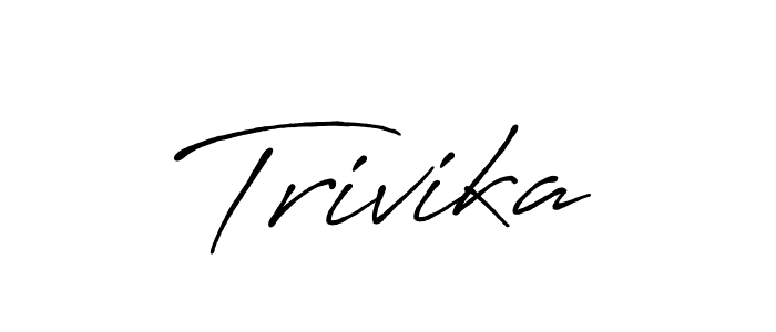 How to make Trivika signature? Antro_Vectra_Bolder is a professional autograph style. Create handwritten signature for Trivika name. Trivika signature style 7 images and pictures png