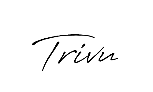 How to make Trivu signature? Antro_Vectra_Bolder is a professional autograph style. Create handwritten signature for Trivu name. Trivu signature style 7 images and pictures png