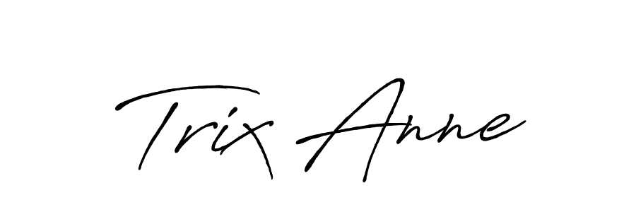 The best way (Antro_Vectra_Bolder) to make a short signature is to pick only two or three words in your name. The name Trix Anne include a total of six letters. For converting this name. Trix Anne signature style 7 images and pictures png