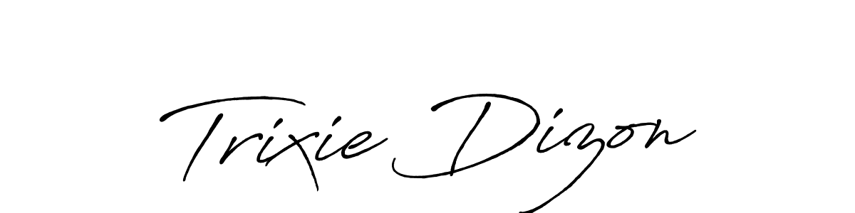 Make a beautiful signature design for name Trixie Dizon. With this signature (Antro_Vectra_Bolder) style, you can create a handwritten signature for free. Trixie Dizon signature style 7 images and pictures png