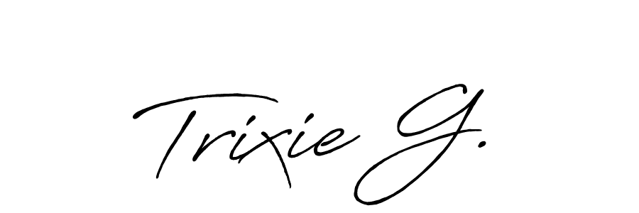 How to make Trixie G. name signature. Use Antro_Vectra_Bolder style for creating short signs online. This is the latest handwritten sign. Trixie G. signature style 7 images and pictures png