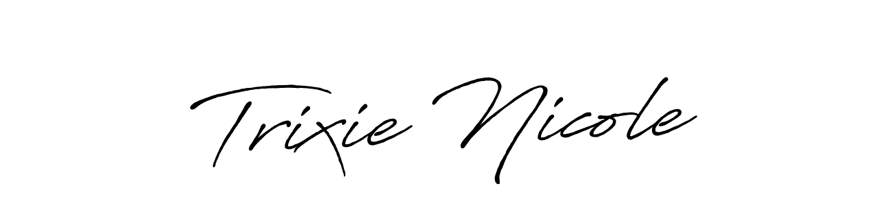 Also You can easily find your signature by using the search form. We will create Trixie Nicole name handwritten signature images for you free of cost using Antro_Vectra_Bolder sign style. Trixie Nicole signature style 7 images and pictures png