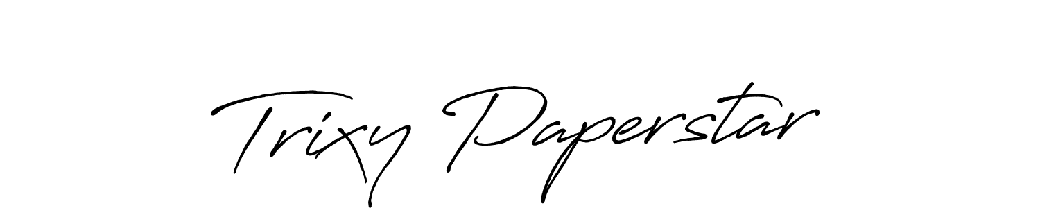 The best way (Antro_Vectra_Bolder) to make a short signature is to pick only two or three words in your name. The name Trixy Paperstar include a total of six letters. For converting this name. Trixy Paperstar signature style 7 images and pictures png