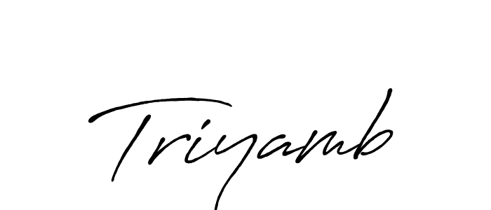 Use a signature maker to create a handwritten signature online. With this signature software, you can design (Antro_Vectra_Bolder) your own signature for name Triyamb. Triyamb signature style 7 images and pictures png