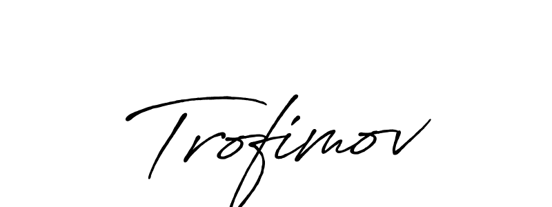 How to make Trofimov name signature. Use Antro_Vectra_Bolder style for creating short signs online. This is the latest handwritten sign. Trofimov signature style 7 images and pictures png