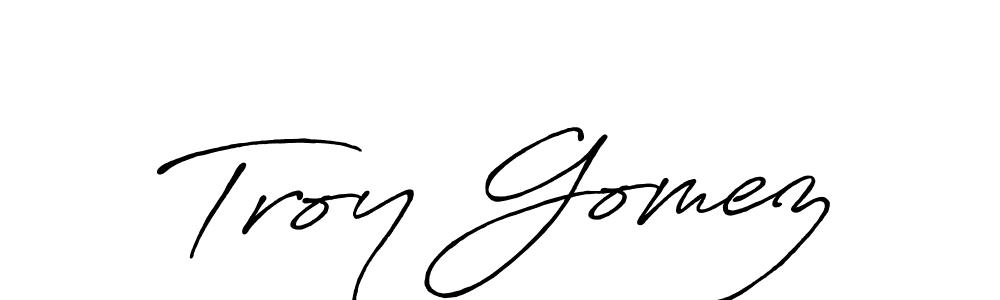 It looks lik you need a new signature style for name Troy Gomez. Design unique handwritten (Antro_Vectra_Bolder) signature with our free signature maker in just a few clicks. Troy Gomez signature style 7 images and pictures png