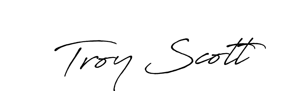 How to make Troy Scott name signature. Use Antro_Vectra_Bolder style for creating short signs online. This is the latest handwritten sign. Troy Scott signature style 7 images and pictures png