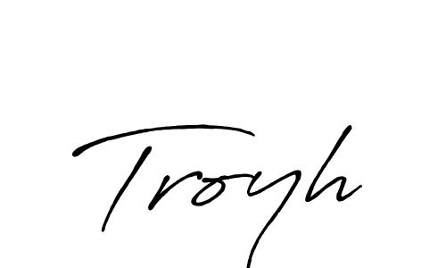 Use a signature maker to create a handwritten signature online. With this signature software, you can design (Antro_Vectra_Bolder) your own signature for name Troyh. Troyh signature style 7 images and pictures png