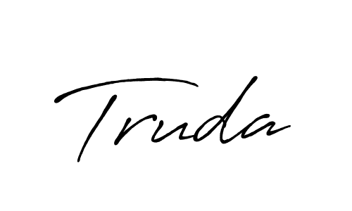 Create a beautiful signature design for name Truda. With this signature (Antro_Vectra_Bolder) fonts, you can make a handwritten signature for free. Truda signature style 7 images and pictures png