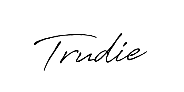 if you are searching for the best signature style for your name Trudie. so please give up your signature search. here we have designed multiple signature styles  using Antro_Vectra_Bolder. Trudie signature style 7 images and pictures png