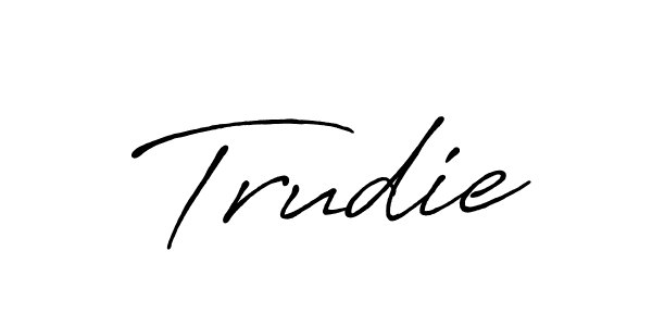 if you are searching for the best signature style for your name Trudie. so please give up your signature search. here we have designed multiple signature styles  using Antro_Vectra_Bolder. Trudie signature style 7 images and pictures png