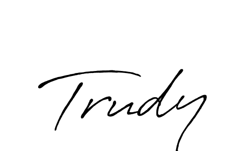 Trudy stylish signature style. Best Handwritten Sign (Antro_Vectra_Bolder) for my name. Handwritten Signature Collection Ideas for my name Trudy. Trudy signature style 7 images and pictures png