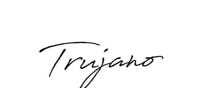 Use a signature maker to create a handwritten signature online. With this signature software, you can design (Antro_Vectra_Bolder) your own signature for name Trujano. Trujano signature style 7 images and pictures png