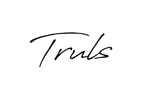 The best way (Antro_Vectra_Bolder) to make a short signature is to pick only two or three words in your name. The name Truls include a total of six letters. For converting this name. Truls signature style 7 images and pictures png