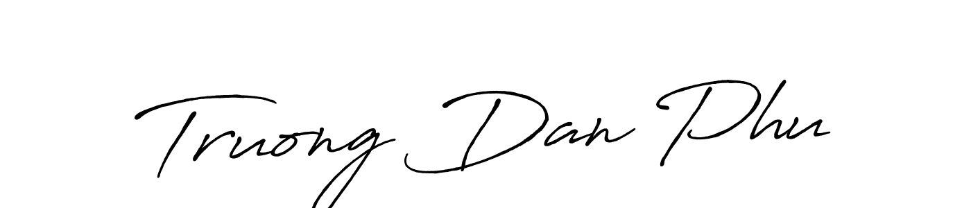 Make a beautiful signature design for name Truong Dan Phu. With this signature (Antro_Vectra_Bolder) style, you can create a handwritten signature for free. Truong Dan Phu signature style 7 images and pictures png