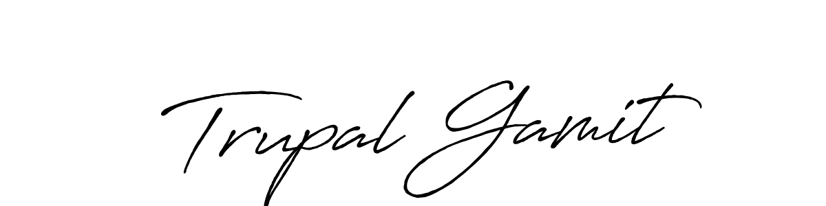 Also You can easily find your signature by using the search form. We will create Trupal Gamit name handwritten signature images for you free of cost using Antro_Vectra_Bolder sign style. Trupal Gamit signature style 7 images and pictures png