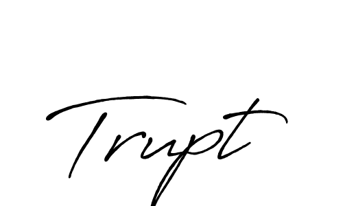 Use a signature maker to create a handwritten signature online. With this signature software, you can design (Antro_Vectra_Bolder) your own signature for name Trupt. Trupt signature style 7 images and pictures png