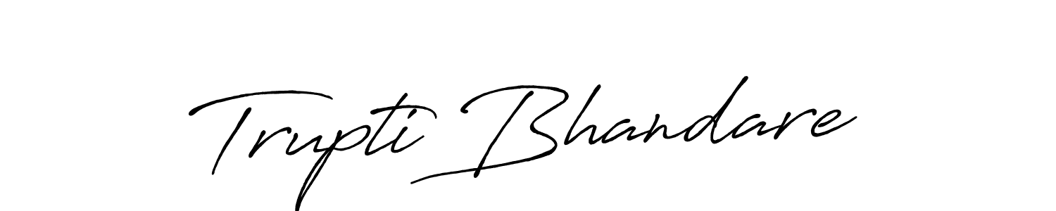 Trupti Bhandare stylish signature style. Best Handwritten Sign (Antro_Vectra_Bolder) for my name. Handwritten Signature Collection Ideas for my name Trupti Bhandare. Trupti Bhandare signature style 7 images and pictures png