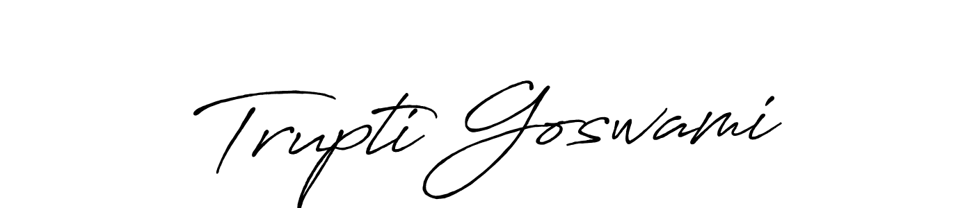 Make a beautiful signature design for name Trupti Goswami. With this signature (Antro_Vectra_Bolder) style, you can create a handwritten signature for free. Trupti Goswami signature style 7 images and pictures png