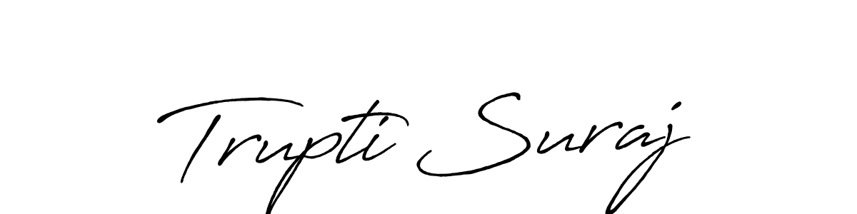 How to make Trupti Suraj signature? Antro_Vectra_Bolder is a professional autograph style. Create handwritten signature for Trupti Suraj name. Trupti Suraj signature style 7 images and pictures png