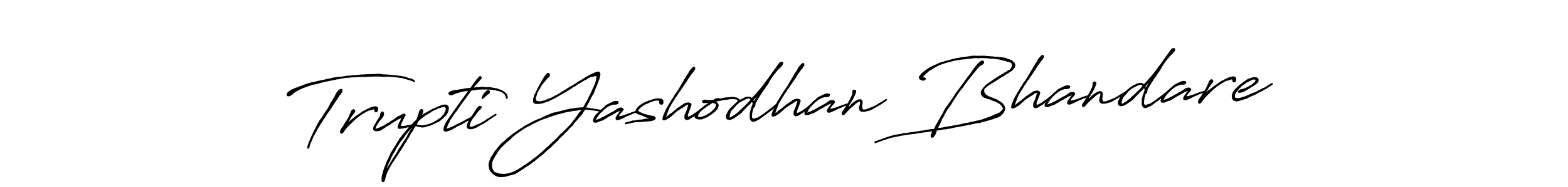 How to make Trupti Yashodhan Bhandare name signature. Use Antro_Vectra_Bolder style for creating short signs online. This is the latest handwritten sign. Trupti Yashodhan Bhandare signature style 7 images and pictures png