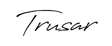 Designed for modern professionals: Trusar name signature crafted with Antro_Vectra_Bolder script. Ready for digital PDF workflows. Trusar signature style 7 images and pictures png