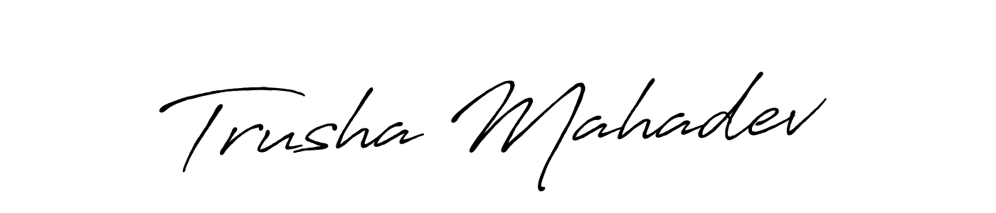 Make a beautiful signature design for name Trusha Mahadev. Use this online signature maker to create a handwritten signature for free. Trusha Mahadev signature style 7 images and pictures png