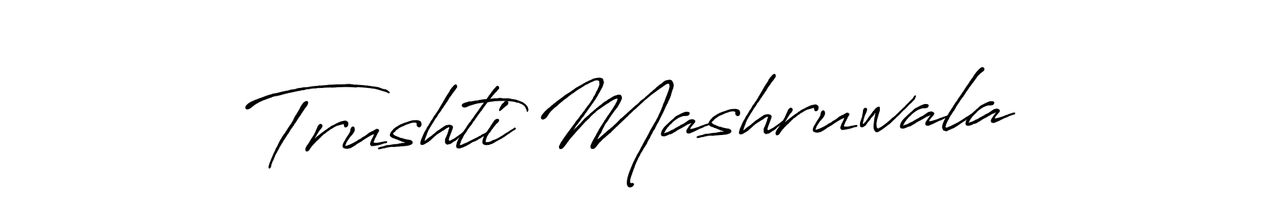 Similarly Antro_Vectra_Bolder is the best handwritten signature design. Signature creator online .You can use it as an online autograph creator for name Trushti Mashruwala. Trushti Mashruwala signature style 7 images and pictures png