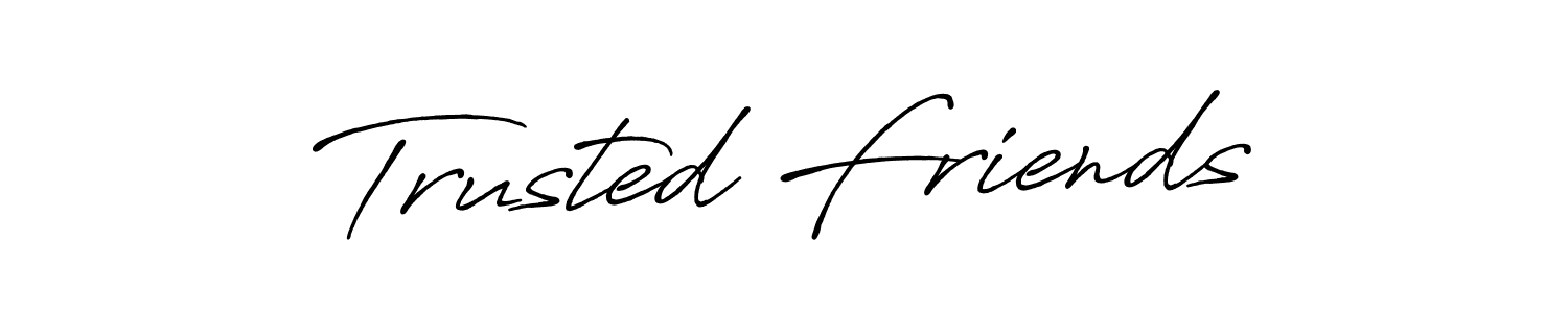 Trusted Friends stylish signature style. Best Handwritten Sign (Antro_Vectra_Bolder) for my name. Handwritten Signature Collection Ideas for my name Trusted Friends. Trusted Friends signature style 7 images and pictures png