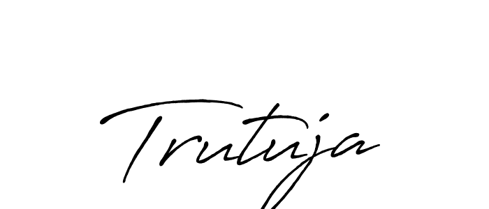 How to make Trutuja name signature. Use Antro_Vectra_Bolder style for creating short signs online. This is the latest handwritten sign. Trutuja signature style 7 images and pictures png