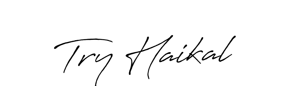 How to make Try Haikal signature? Antro_Vectra_Bolder is a professional autograph style. Create handwritten signature for Try Haikal name. Try Haikal signature style 7 images and pictures png