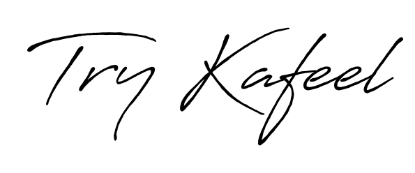 The Antro_Vectra_Bolder typeface gives name Try Kafeel a refined look. Suitable for certificates, diplomas, and official verification. Try Kafeel signature style 7 images and pictures png