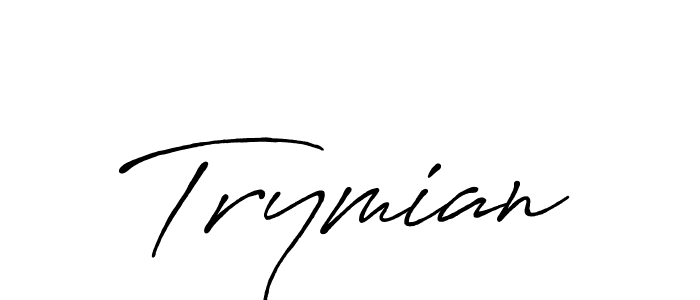 How to make Trymian name signature. Use Antro_Vectra_Bolder style for creating short signs online. This is the latest handwritten sign. Trymian signature style 7 images and pictures png