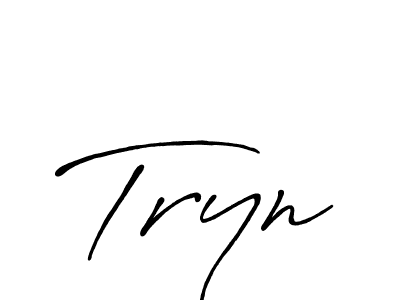 How to make Tryn signature? Antro_Vectra_Bolder is a professional autograph style. Create handwritten signature for Tryn name. Tryn signature style 7 images and pictures png