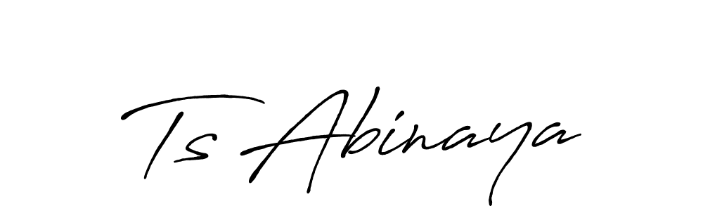 Create a beautiful signature design for name Ts Abinaya. With this signature (Antro_Vectra_Bolder) fonts, you can make a handwritten signature for free. Ts Abinaya signature style 7 images and pictures png