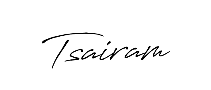 How to make Tsairam name signature. Use Antro_Vectra_Bolder style for creating short signs online. This is the latest handwritten sign. Tsairam signature style 7 images and pictures png