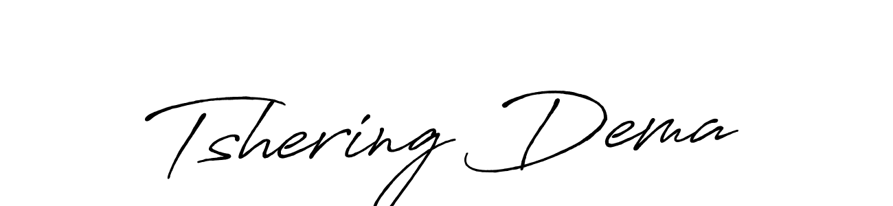 How to make Tshering Dema name signature. Use Antro_Vectra_Bolder style for creating short signs online. This is the latest handwritten sign. Tshering Dema signature style 7 images and pictures png