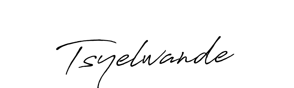 How to make Tsyelwande name signature. Use Antro_Vectra_Bolder style for creating short signs online. This is the latest handwritten sign. Tsyelwande signature style 7 images and pictures png