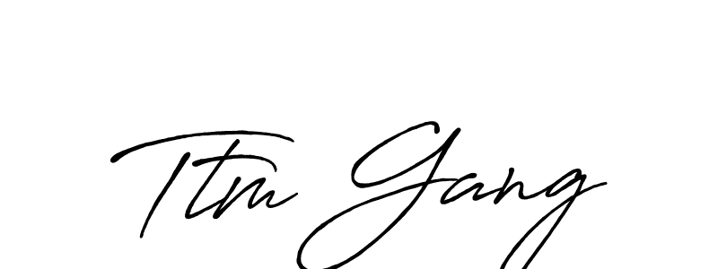 Create a beautiful signature design for name Ttm Gang. With this signature (Antro_Vectra_Bolder) fonts, you can make a handwritten signature for free. Ttm Gang signature style 7 images and pictures png