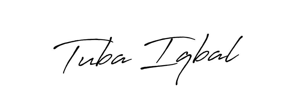 This is the best signature style for the Tuba Iqbal name. Also you like these signature font (Antro_Vectra_Bolder). Mix name signature. Tuba Iqbal signature style 7 images and pictures png