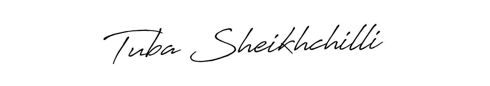 How to make Tuba Sheikhchilli name signature. Use Antro_Vectra_Bolder style for creating short signs online. This is the latest handwritten sign. Tuba Sheikhchilli signature style 7 images and pictures png