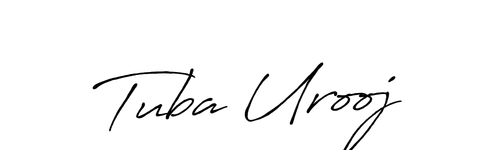 Create a beautiful signature design for name Tuba Urooj. With this signature (Antro_Vectra_Bolder) fonts, you can make a handwritten signature for free. Tuba Urooj signature style 7 images and pictures png