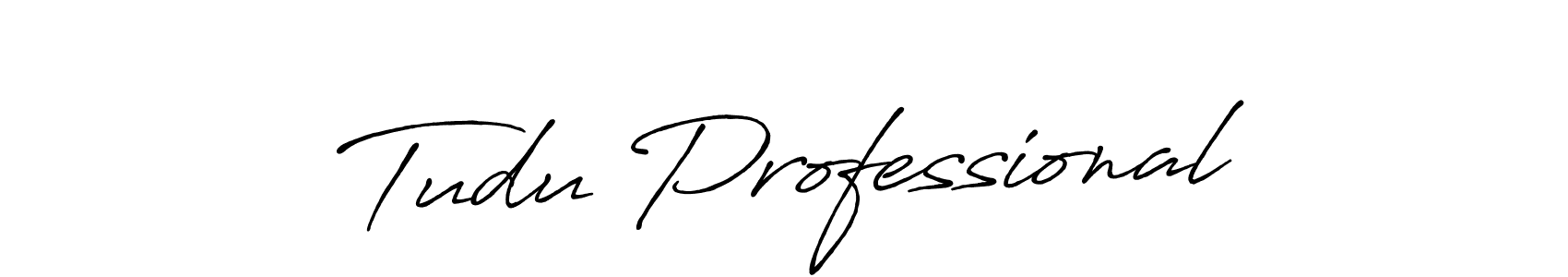 Use a signature maker to create a handwritten signature online. With this signature software, you can design (Antro_Vectra_Bolder) your own signature for name Tudu Professional. Tudu Professional signature style 7 images and pictures png